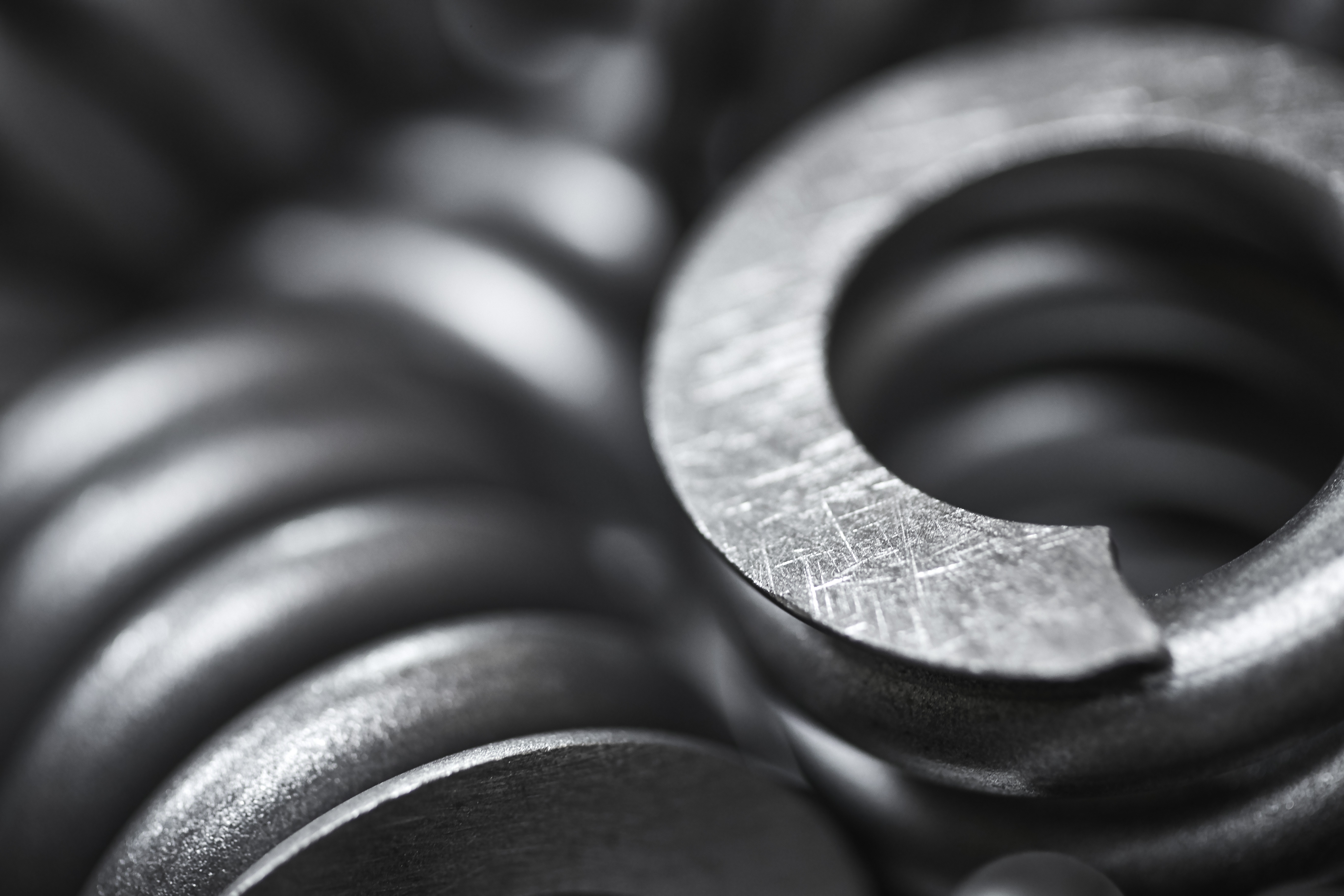 Close-up of metal springs.