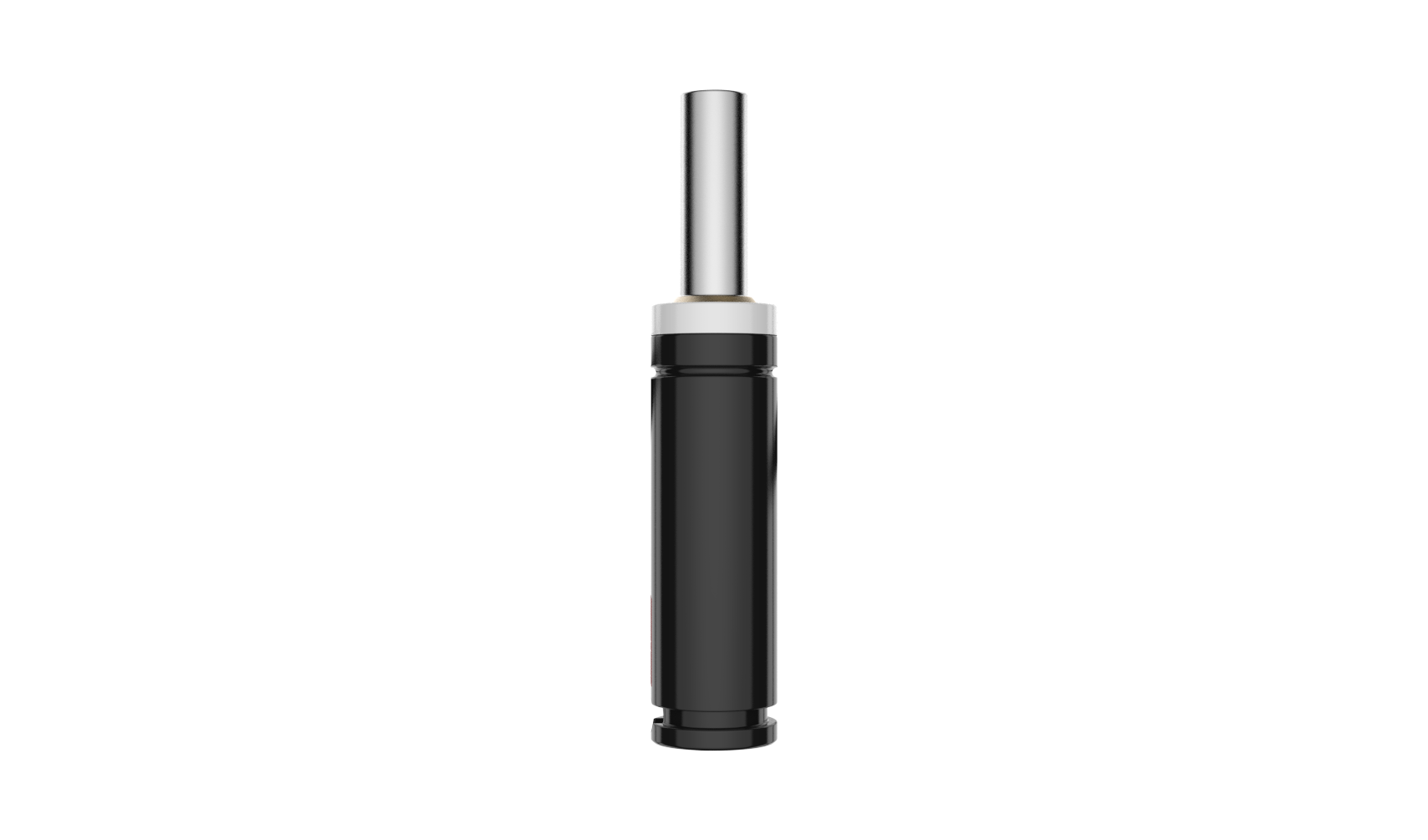 A sleek black and silver steel nitrospring against a transparent background. The design is minimalist.