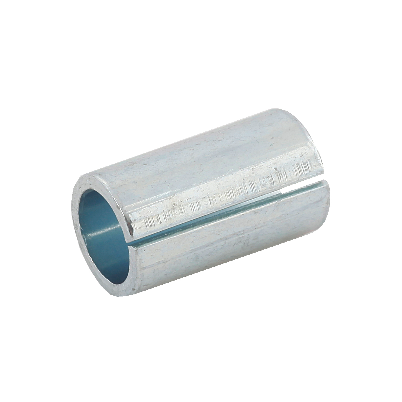 A cylindrical metal bushing or sleeve on a plain white background.